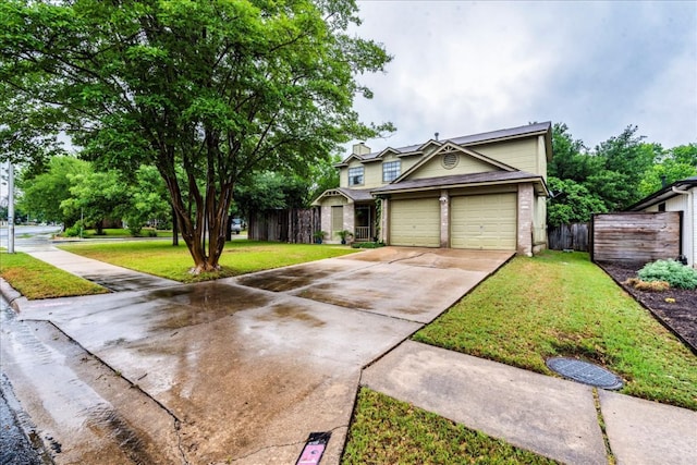 12005 Thompkins Dr, Austin, TX 78753 - traditional-style house with driveway, a garage, and brick siding