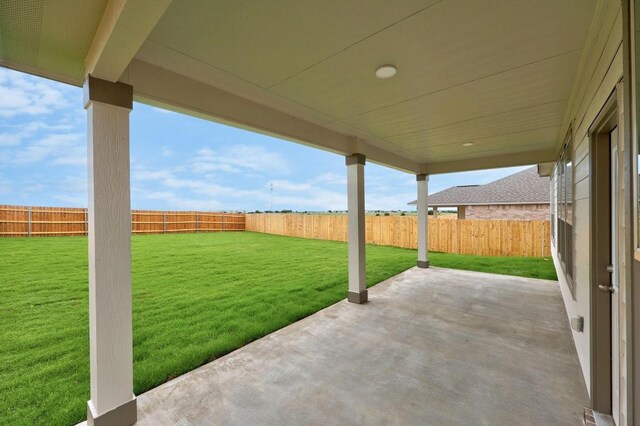 3747 Liberi Ln, Round Rock, TX 78665 - fenced backyard featuring a patio area
