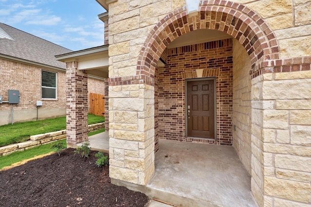 3747 Liberi Ln, Round Rock, TX 78665 - property entrance with brick siding and stone siding
