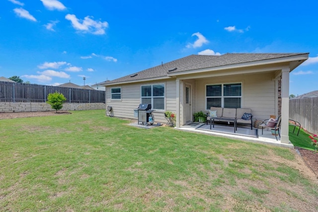 3201 Dusted Daisey St, Pflugerville, TX 78660 - back of house with outdoor lounge area, a patio, and a fenced backyard