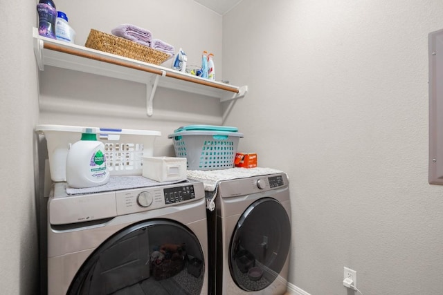 1907 Winsted Ln Unit 1, Austin, TX 78703 - washroom featuring washing machine and dryer and baseboards