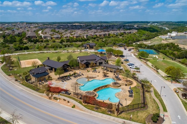 6108 Antelope Well Ln, Austin, TX 78738 - aerial view of residential area featuring a pool