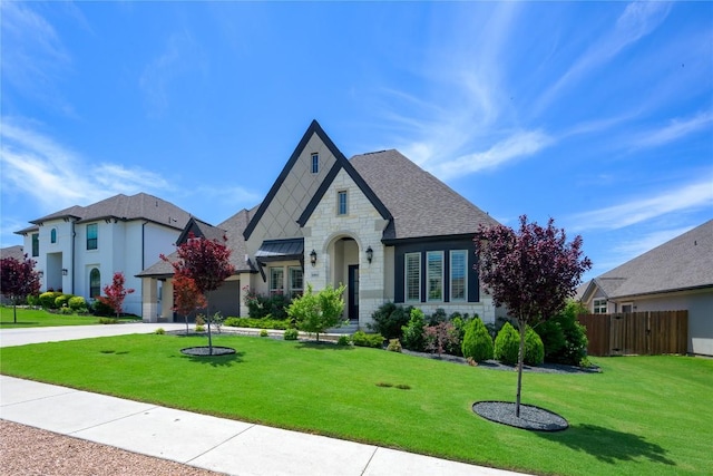 6108 Antelope Well Ln, Austin, TX 78738 - french country inspired facade featuring stone siding, a garage, driveway, and roof with shingles