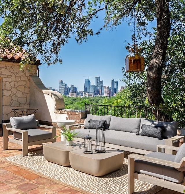 806 Rosedale Ter, Austin, TX 78704 - view of patio featuring a skyline view and outdoor lounge area