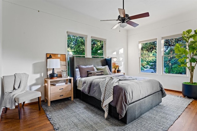 806 Rosedale Ter, Austin, TX 78704 - bedroom with wood finished floors and a ceiling fan