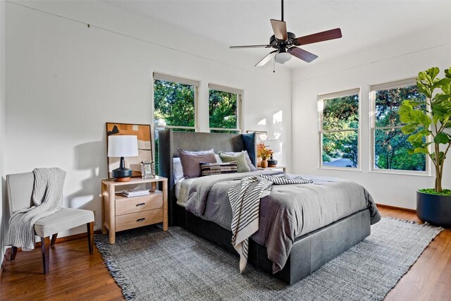 806 Rosedale Ter, Austin, TX 78704 - bedroom featuring wood finished floors and a ceiling fan