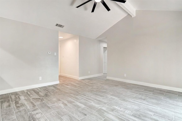 spare room with a ceiling fan, recessed lighting, and baseboards