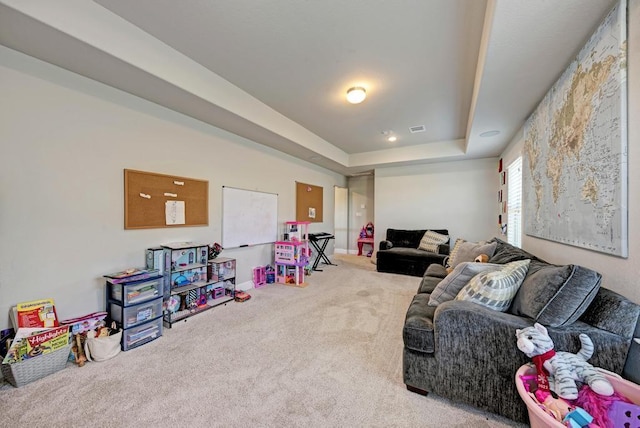 1816 Ficuzza Way, Leander, TX 78641 - living area with carpet flooring and a raised ceiling
