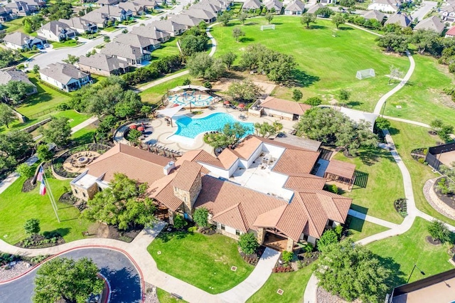 1816 Ficuzza Way, Leander, TX 78641 - aerial view of residential area featuring a pool area