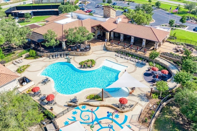 1816 Ficuzza Way, Leander, TX 78641 - bird's eye view of a pool area