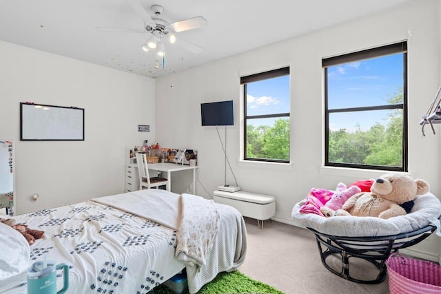 8900 Bell Mountain Dr, Austin, TX 78730 - bedroom with carpet flooring and a ceiling fan