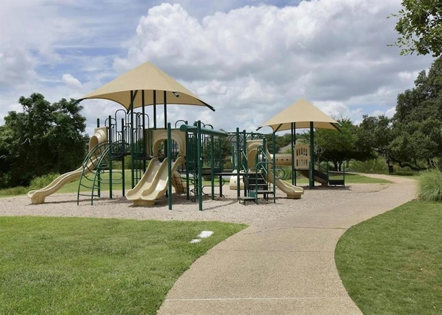 communal playground with a yard