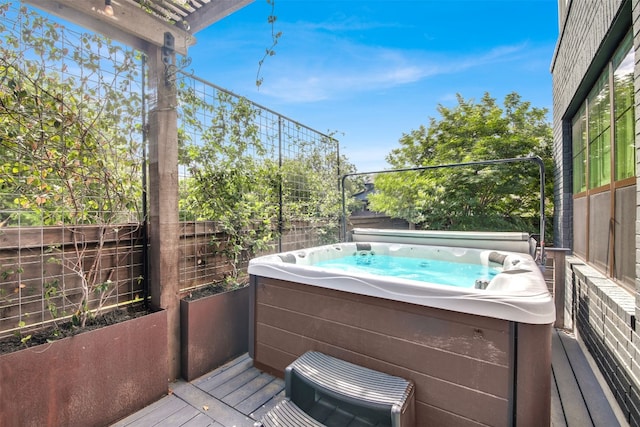 1506 Fox Sparrow Trl, Cedar Park, TX 78613 - wooden deck with a hot tub