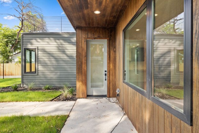 4407 Merle Dr Unit A, Austin, TX 78745 - view of exterior entry with fence and a patio area