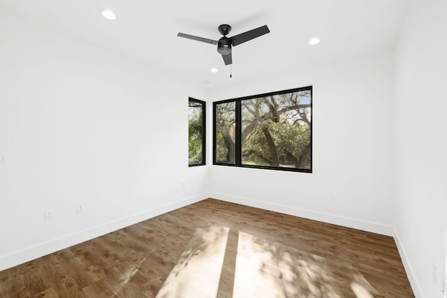 4407 Merle Dr Unit A, Austin, TX 78745 - unfurnished room with recessed lighting, a ceiling fan, and wood finished floors