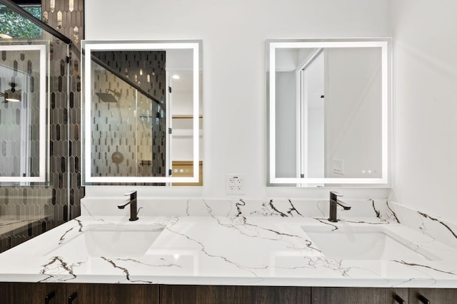 4407 Merle Dr Unit A, Austin, TX 78745 - bathroom view of a stall shower and double vanity