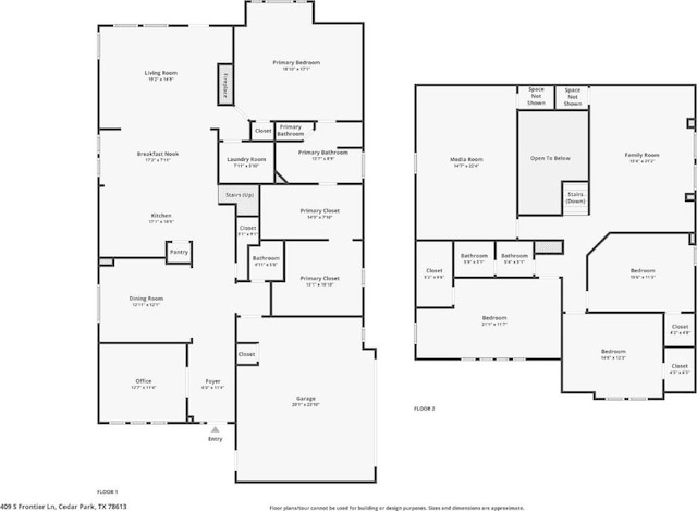 409 S Frontier Ln, Cedar Park, TX 78613 - floor plan / room layout