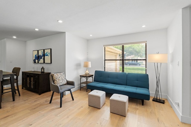 3305 Eldorado Trl, Austin, TX 78748 - living room with light wood-style floors, baseboards, and recessed lighting