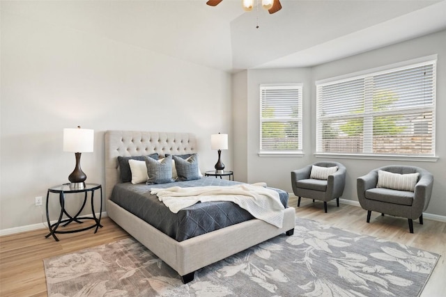 801 Vaughn St, Georgetown, TX 78628 - bedroom featuring wood finished floors, baseboards, and ceiling fan