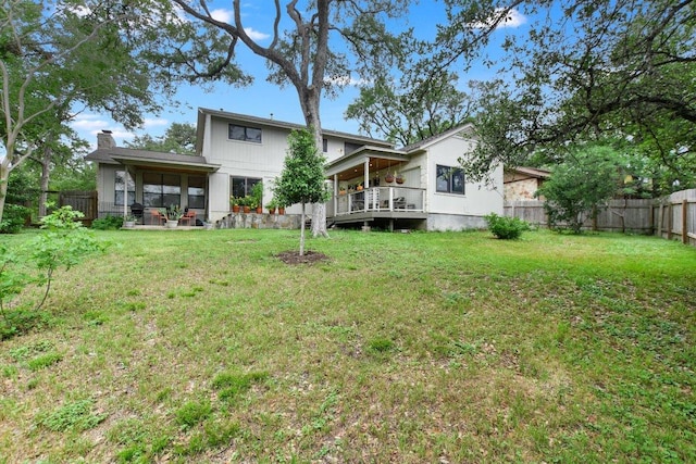 3409 Sanderling Trl, Austin, TX 78746 - back of house featuring a wooden deck