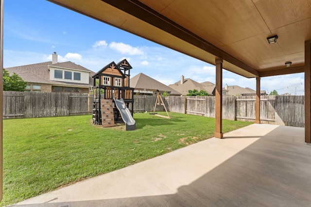 view of patio with a playground