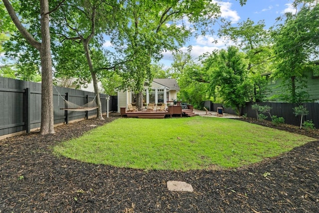 605 E 43rd St, Austin, TX 78751 - fenced backyard featuring a deck