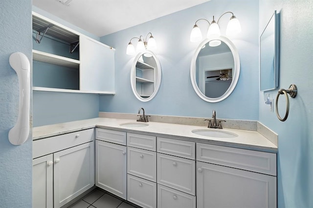3656 Rr 2657, Copperas Cove, TX 76539 - full bath featuring double vanity, tile patterned floors, and a ceiling fan