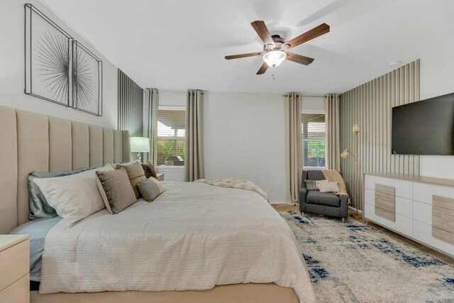 3624 Anchor Bay Dr, Pflugerville, TX 78660 - bedroom featuring multiple windows and ceiling fan