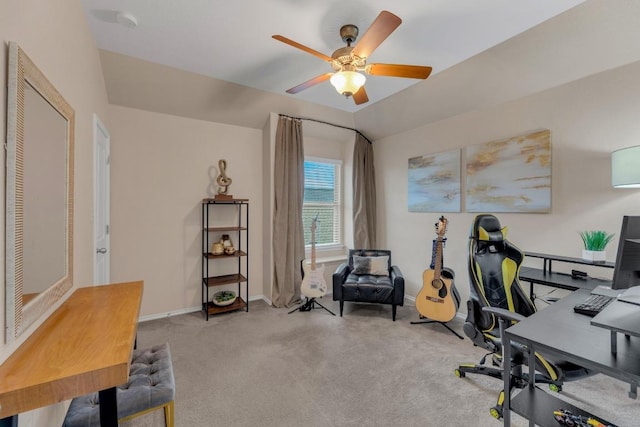 3624 Anchor Bay Dr, Pflugerville, TX 78660 - office with a ceiling fan and carpet flooring