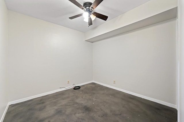 7004 Priscilla Dr, Austin, TX 78752 - spare room featuring concrete flooring, baseboards, and ceiling fan
