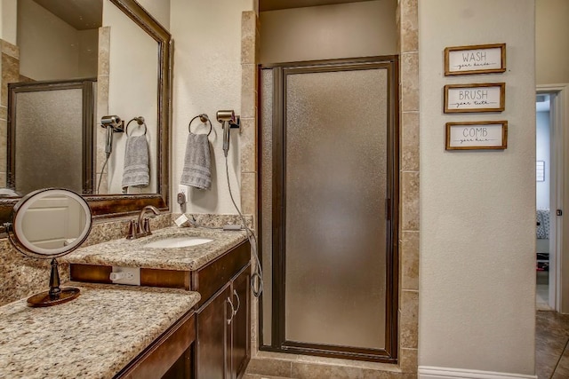 115 Loblolly Ln, Bastrop, TX 78602 - bathroom with a stall shower and vanity