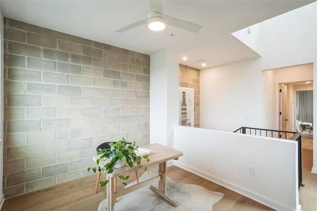 700 Denson Dr Unit 1101, Austin, TX 78752 - office with wood finished floors and ceiling fan