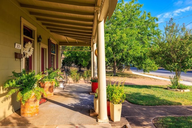 303 Austin St, Fredericksburg, TX 78624 - view of patio featuring a porch