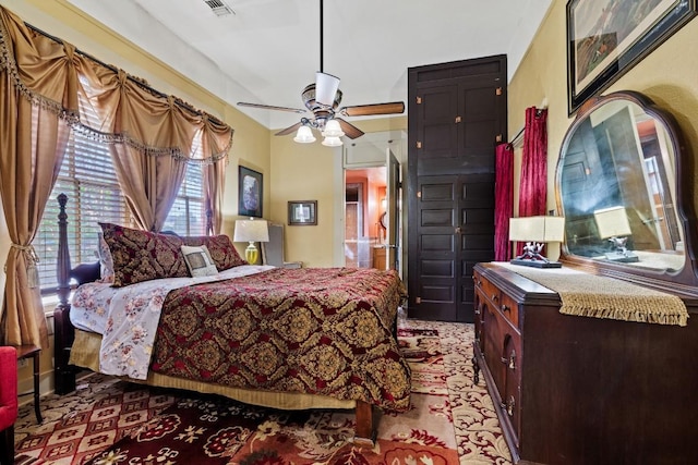 303 Austin St, Fredericksburg, TX 78624 - bedroom with carpet flooring and a ceiling fan