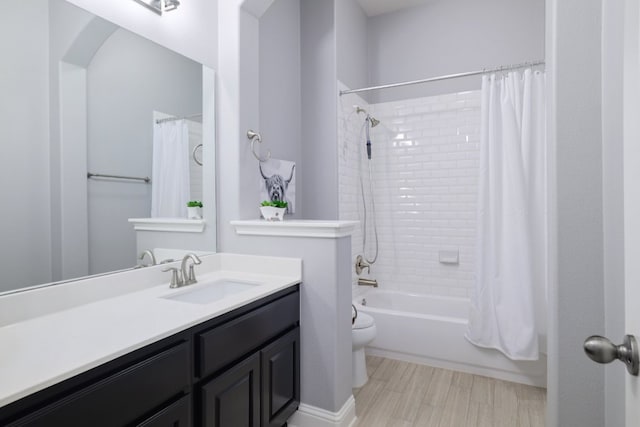 4207 Lazy River Bnd, Cedar Park, TX 78613 - full bath featuring vanity, shower / bath combination with curtain, and wood finished floors