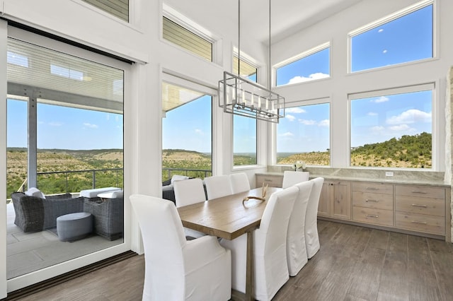 1785 Backbone Rdg, Wimberley, TX 78666 - sunroom / solarium with wood finished floors and a towering ceiling