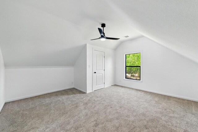 337 Forest Lake Dr, Del Valle, TX 78617 - bonus room featuring carpet flooring, lofted ceiling, and ceiling fan