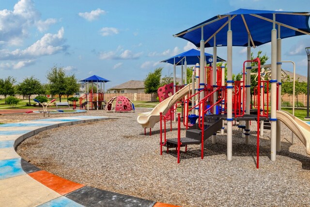 view of community jungle gym