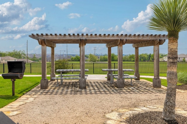 view of home's community featuring a pergola