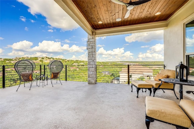 2212 Normandy Vw, Leander, TX 78641 - view of patio with ceiling fan and a balcony