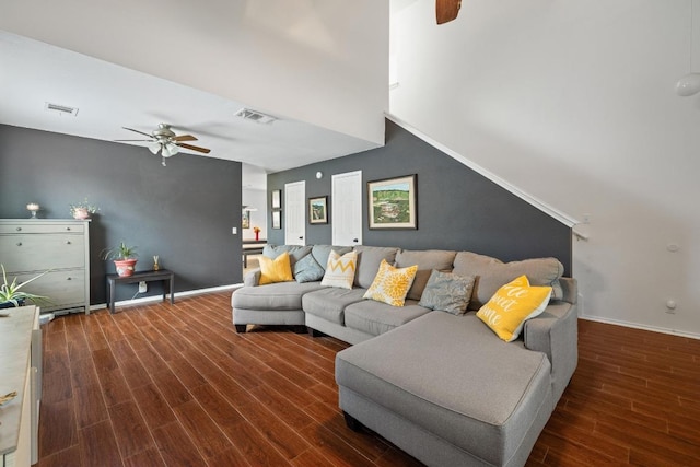 1320 Anna Palm Way, Round Rock, TX 78665 - living room with ceiling fan and wood finished floors