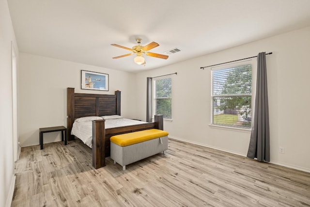 1320 Anna Palm Way, Round Rock, TX 78665 - bedroom featuring light wood-style flooring and ceiling fan