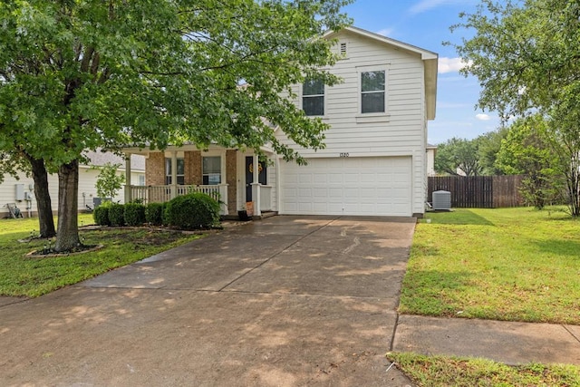 1320 Anna Palm Way, Round Rock, TX 78665 - view of front of home featuring an attached garage, concrete driveway, and a porch