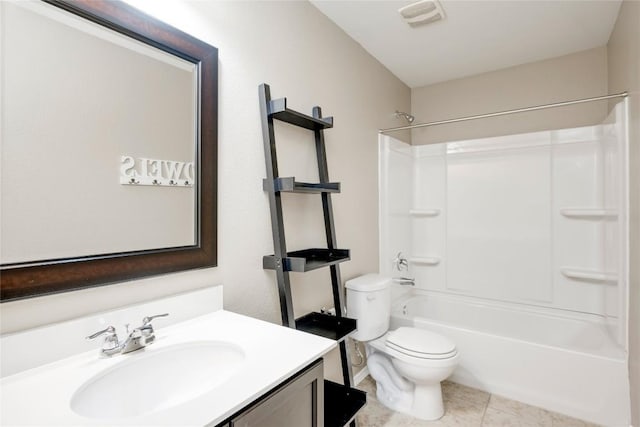 205 Talon Grasp Trl, Leander, TX 78641 - full bath with vanity, shower / washtub combination, toilet, and tile patterned flooring
