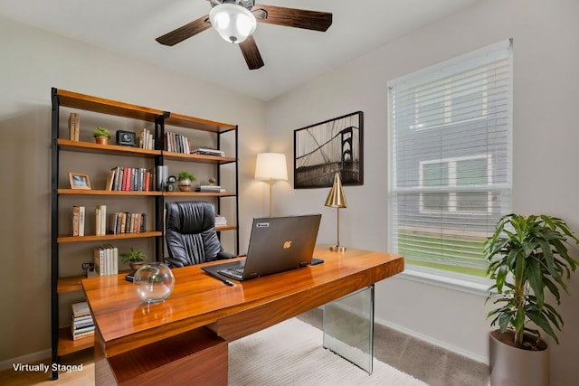 5928 Pescia St, Round Rock, TX 78665 - office space with ceiling fan and baseboards