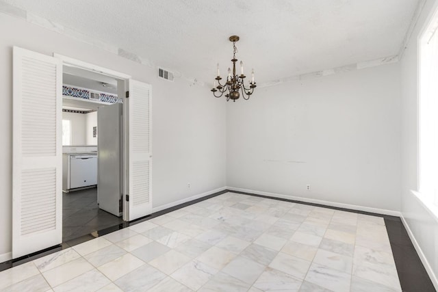 4007 Edgerock Dr, Austin, TX 78731 - empty room with a chandelier and baseboards