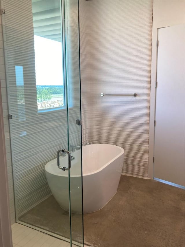 112 Rough Creek Rd, Georgetown, TX 78628 - full bath with a freestanding bath and a stall shower