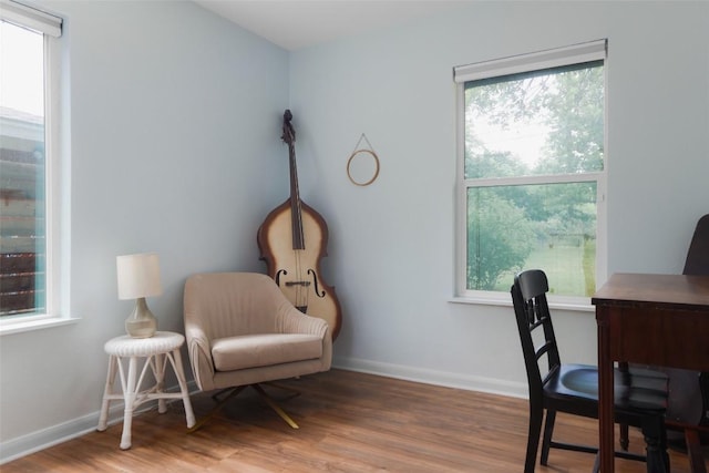4906 Hilldale Dr, Austin, TX 78723 - office area featuring wood finished floors and baseboards