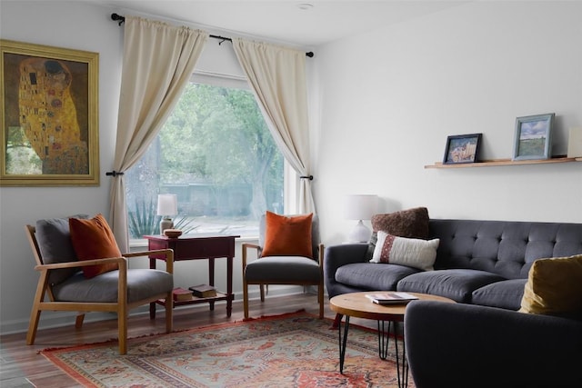 4906 Hilldale Dr, Austin, TX 78723 - living area featuring wood finished floors and baseboards
