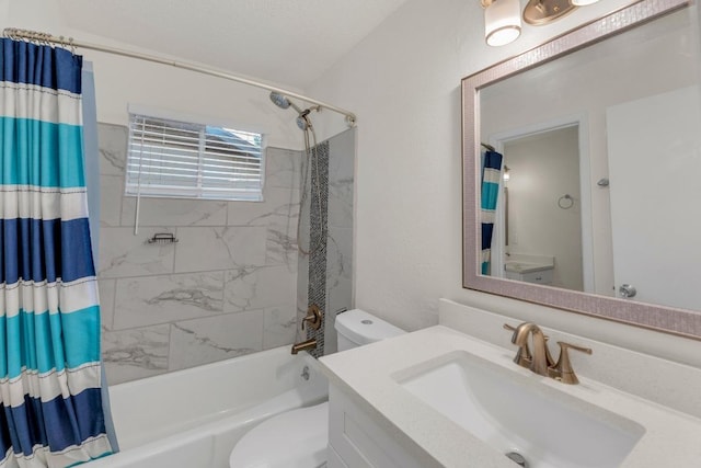 9811 Hansford Dr, Austin, TX 78753 - full bathroom featuring shower / bath combination with curtain and vanity